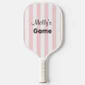 Pickleball Paddle Mooie Streep Roze & Wit (Voorkant)