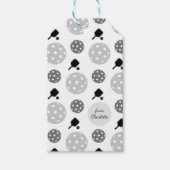 Pickleball Paddle Racket Ball Monogram Kinder naam Cadeaulabel (Voorkant)