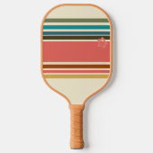 Pickleball Paddle Retro Hibiscus Stripe (Voorkant)