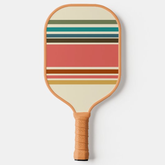 Pickleball Paddle Retro Hibiscus Stripe (Achterkant)