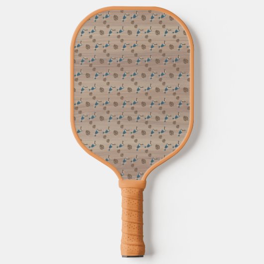 Pickleball Paddle, Retro Tiki Parrot en Palm Paddle (Voorkant)