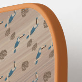 Pickleball Paddle, Retro Tiki Parrot en Palm Paddle (Links Detail)
