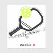 Pickleball Paddle Script Monogram Sticker (Vel)