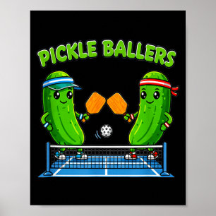 Pickleball-paddle-speler grappige pickleballers le poster