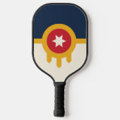 Pickleball Paddle with flag of Tulsa City, USA (Achterkant)