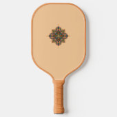 Pickleball Paddle with geometric peachy mandala (Voorkant)