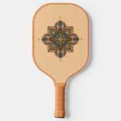 Pickleball Paddle with geometric peachy mandala (Achterkant)