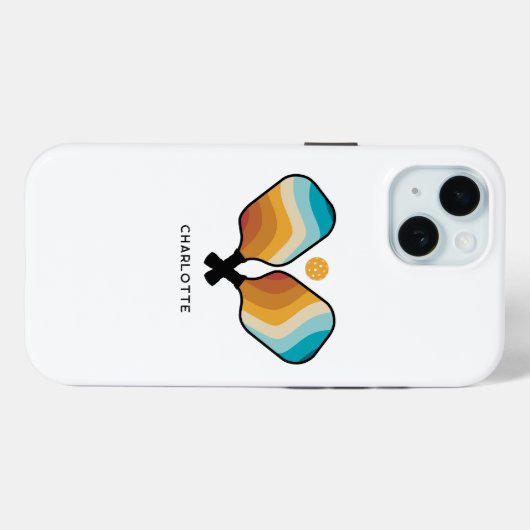 Pickleball Paddles & Ball Aangepaste naam Case-Mate iPhone Case (Achterkant (horizontaal))