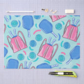 Pickleball Paddles en Balls Blue Tissuepapier (Craft)