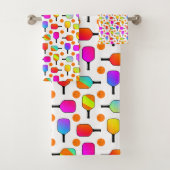 Pickleball Paddles en Sinaasappel Pickleball Kleur Bad Handdoek (Insitu)