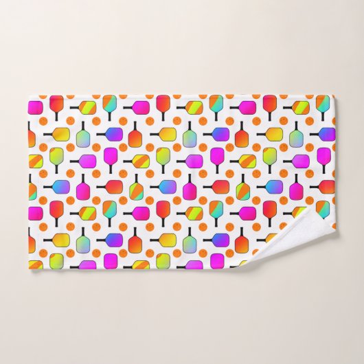 Pickleball Paddles en Sinaasappel Pickleball Kleur Bad Handdoek (Handdoek)
