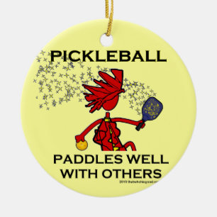Pickleball Paddles goed met anderen Keramisch Ornament