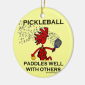 Pickleball Paddles goed met anderen Keramisch Ornament (Links)
