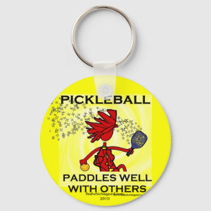 Pickleball Paddles goed met anderen Sleutelhanger