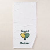 Pickleball Paddles Green Script Cadeau personnalis (Serviette de bain)