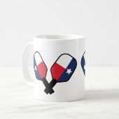 Pickleball Paddles met Texas Flag koffiekop Koffiemok (Voorkant links)