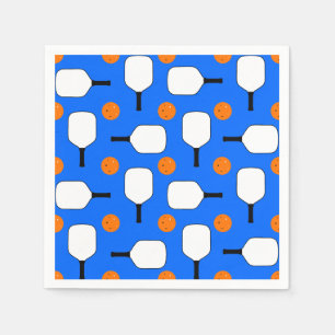 Pickleball Paddles, Oranje Pickleball Balls, blauw Servet