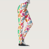 Pickleball Paddles Patroon met Harten Leggings (Rechts)