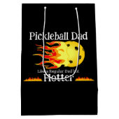 Pickleball papa als een gewone vader, maar heter d medium cadeauzakje (Achterkant)