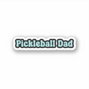 Pickleball Papa Blauw Retro Tekst Sticker
