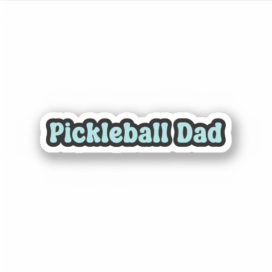 Pickleball Papa Blauw Retro Tekst Sticker (Voorkant)