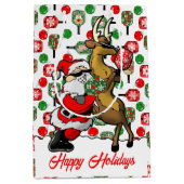 Pickleball Partners Santa & Rendier Sleighing It Medium Cadeauzakje (Voorkant)