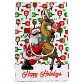 Pickleball Partners Santa & Rendier Sleighing It Medium Cadeauzakje (Achterkant)