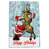 Pickleball Partners Santa & Rendier Sneeuwvlokken Medium Cadeauzakje (Voorkant)