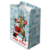 Pickleball Partners Santa & Rendier Sneeuwvlokken Medium Cadeauzakje (Achterkant Gekanteld)