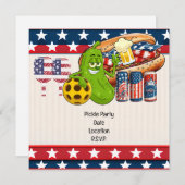 Pickleball Party 4th July Independence Day America Save The Date (Voorkant / Achterkant)
