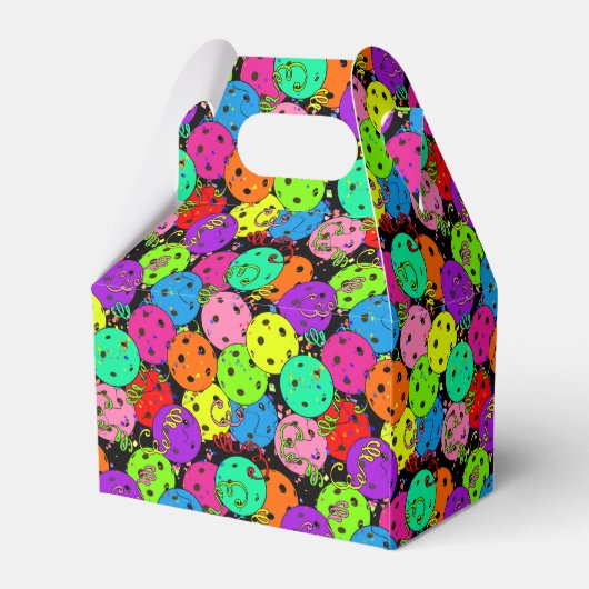 Pickleball Party Ballonnen op zwart Dank u Bedankdoosjes (Achterkant)