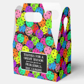 Pickleball Party Ballonnen op zwart Dank u Bedankdoosjes (Geopend)