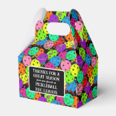 Pickleball Party Ballonnen op zwart Dank u Bedankdoosjes (Voorkant Zijde)