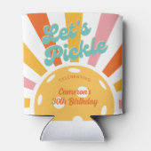 Pickleball Party Kleurrijke Retro Sun burst Custom Blikjeskoeler (Achterkant)