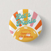 Pickleball Party Kleurrijke Retro Sun burst Custom Ronde Button 3,2 Cm (Voorkant)