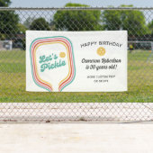 Pickleball Party Laten we pickle Retro Stripe Cust Spandoek (Insitu)
