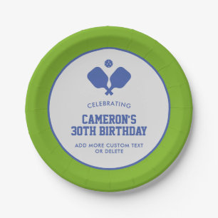 Pickleball Party Paddles Blauw Groen Custom Papieren Bordje