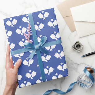 Pickleball Party Paddles Blauw Wit Bal Gift Cadeaupapier