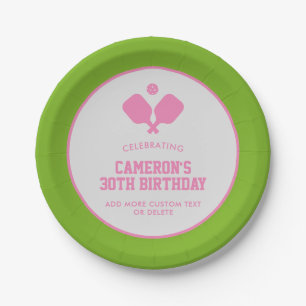 Pickleball Party Paddles Roze Groen Custom Papieren Bordje