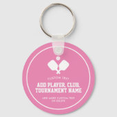 Pickleball Party Paddles Roze Wit Custom Sleutelhanger (Achterkant)