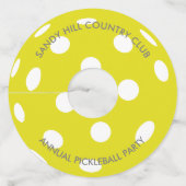 Pickleball Party Pickleball Aangepaste tekst Wijnglaslabel (Achterkant)