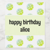 Pickleball Party Sport Groen Custom Wijn Etiket (Enkel label)