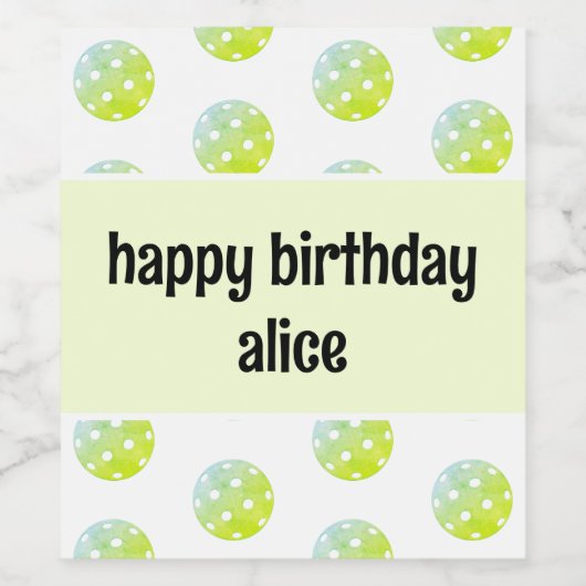 Pickleball Party Sport Groen Custom Wijn Etiket (Enkel label)