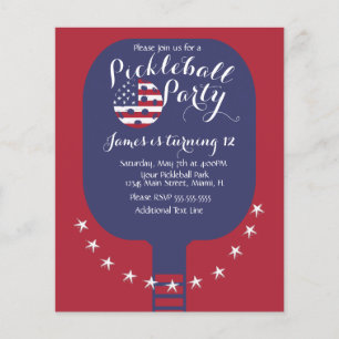 Pickleball Party Stars en Stripes Patriotic Flyer
