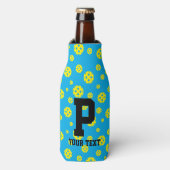 Pickleball-patroonkoeler met aangepaste tekst flesjeskoeler (Fles Voorkant)