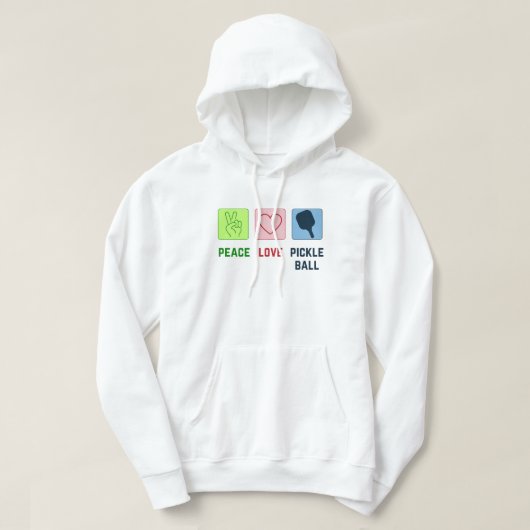 Pickleball Peace and Love Hoodie (Design voorkant)