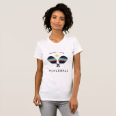 Pickleball, Peace and Love Striped Paddles T-shirt (Voorkant volledig)