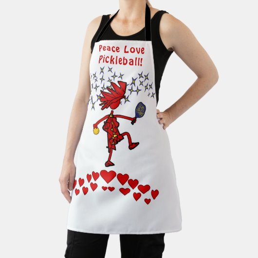 Pickleball Peace Love All-Over Imprimer Tablier (Insitu)