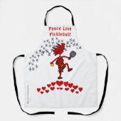 Pickleball Peace Love All-Over Imprimer Tablier (Recto)
