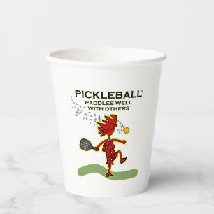 Pickleball-pedalen goed met andere papierbekertjes papieren bekers